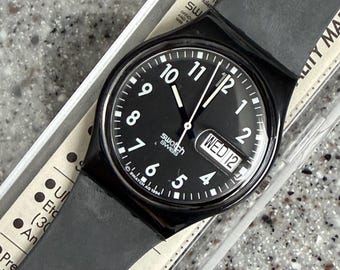 Swatch Black and White Polka Dot Silicone Watch Swatch PNB100 Unisex Poplooking Black Dial Black and White  main image 3