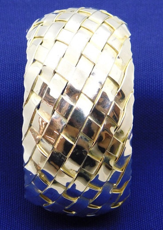 Gorgeous vintage basket weave mexico sterling cuff