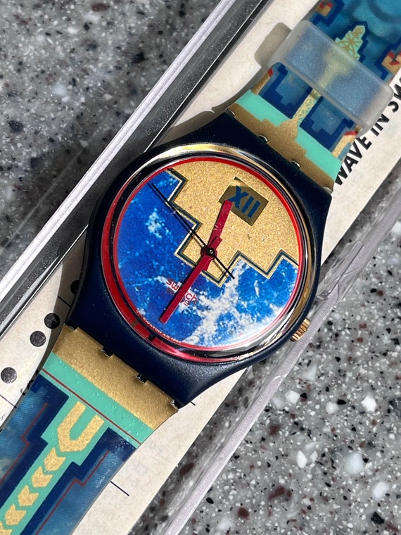 Vintage Collectors Swatch NEW in Box From 1991 34mm Face  display picture 3