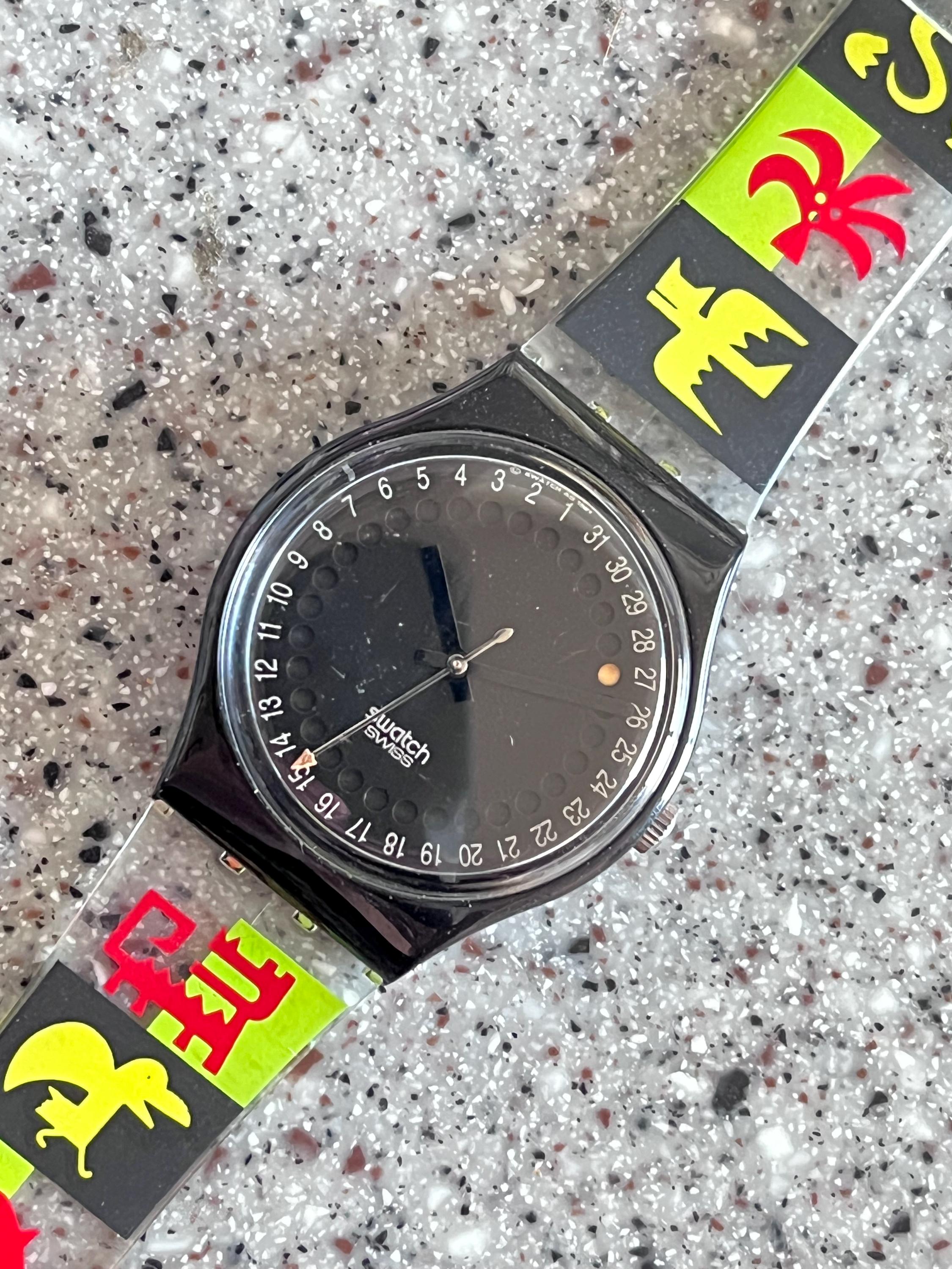vintage Swatch Black Pearl watch (Needs Batteries) Found this old swatch of mine from childhood times. Guess  main image 4