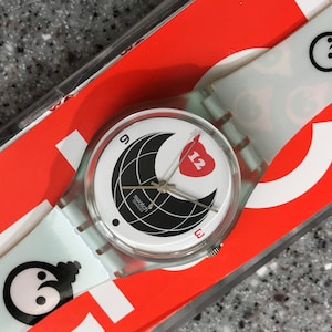 Orologio Swatch vintage Space Sheep 1998 New Old Stock, senza scolorimento, documenti originali della custodia, scatola NOS e batteria