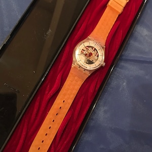 Swatch Watch Vintage Peter Gabriel “Adam” Musical SLZ106 new old stock new in box with battery, plays music RARE mint condition