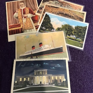 vintage Postkarten in einem Fotoalbum 50 Postkarten und zirkulierte vintage Briefmarken ideal zum Sammeln oder Basteln