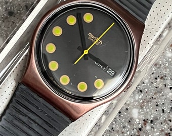 1989 Swatch Watch Vintage NEW never worn in the original box with battery estate collection Bright Lights GX706 swatch watch RARE fabulous