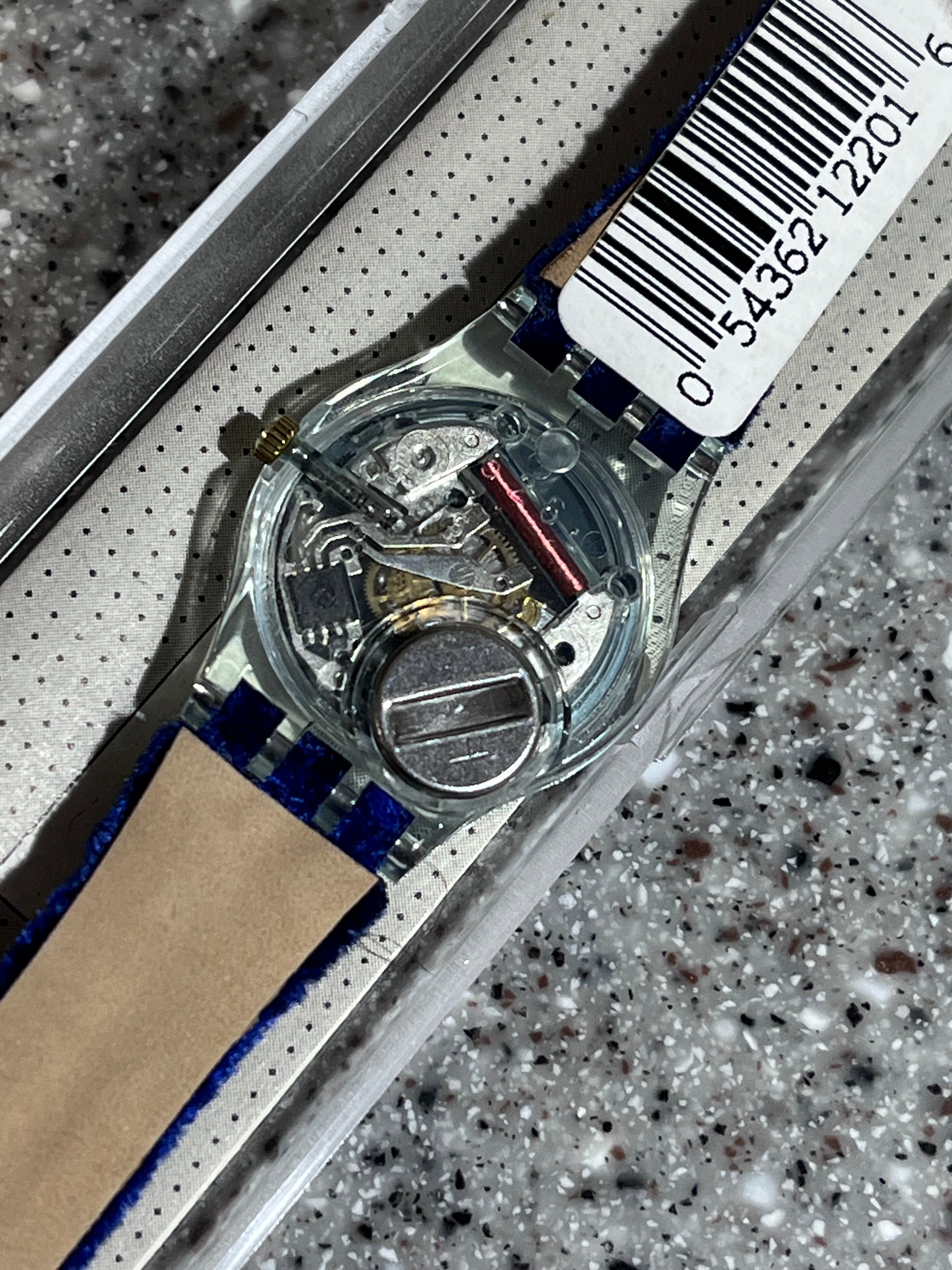 Neue 1995 vintage Swatch 25 mm CORD ON BLEU LG114 ungetragen aus 