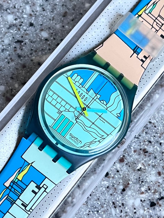 1990 New Swatch Vintage Watch RARE called Metrosc… - image 1