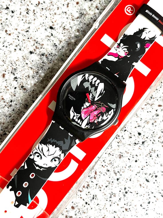 ボンボネロ　windy and rainy コラボ Windy Bunny NEW Never Worn Swatch Watch in Box With Battery 41mm