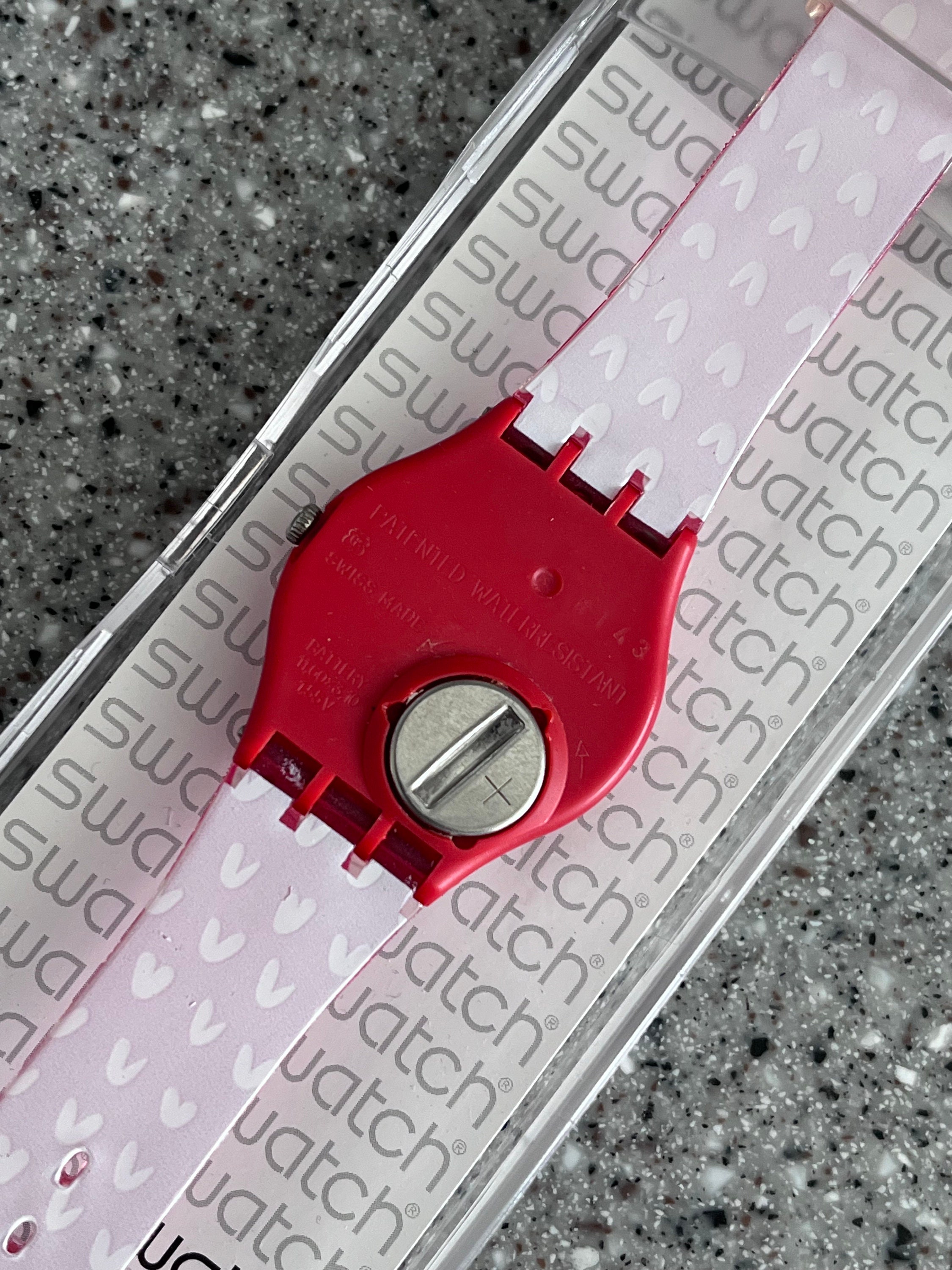 Vintage Swatch Watch GZ264 My Heart Red Rose Only