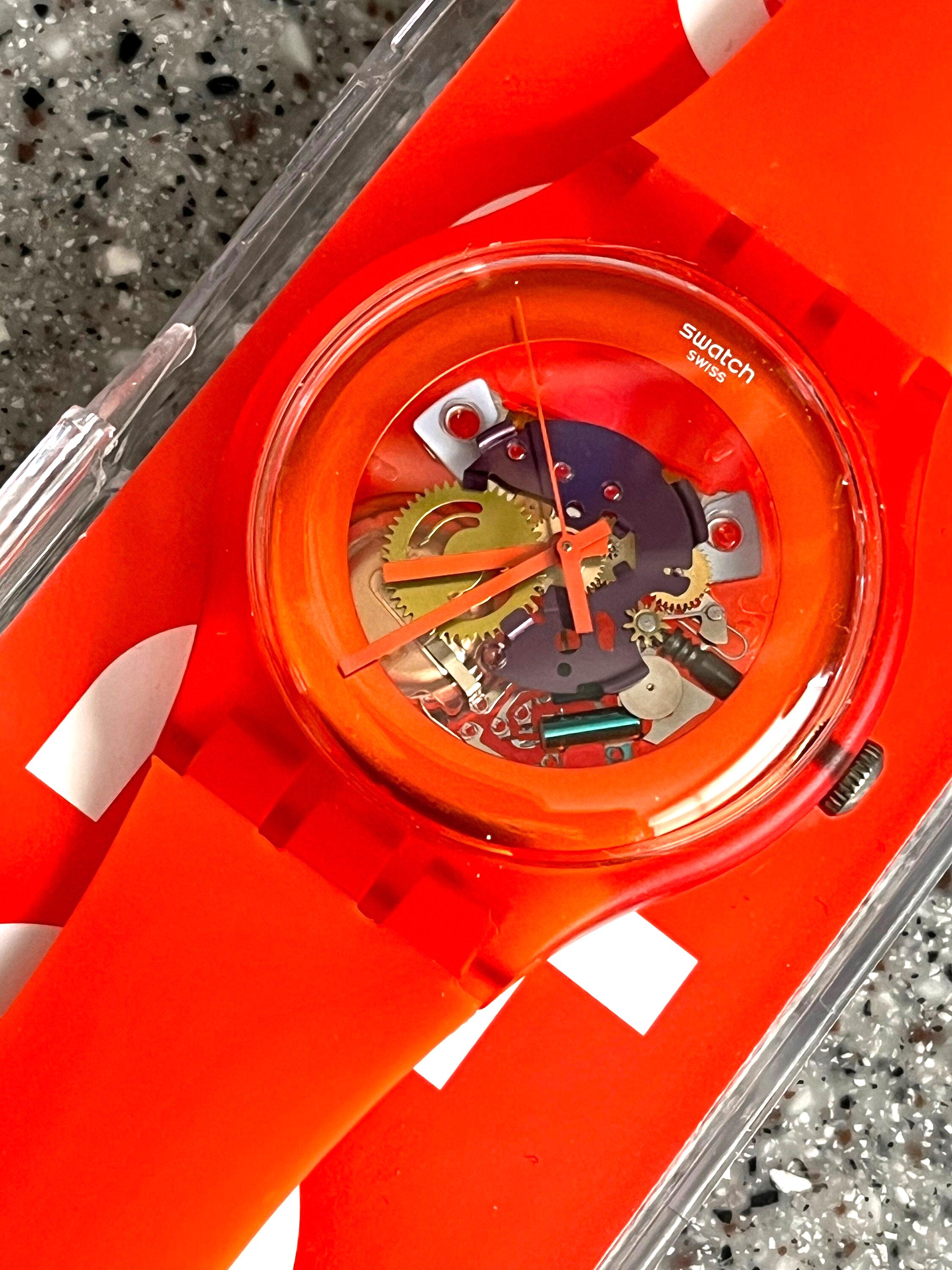 オレンジラッカースウォッチウォッチスケルトンウォッチ新品箱入り41mm オレンジラッカースウォッチウォッチスケルトンウォッチ新品箱入り41mm