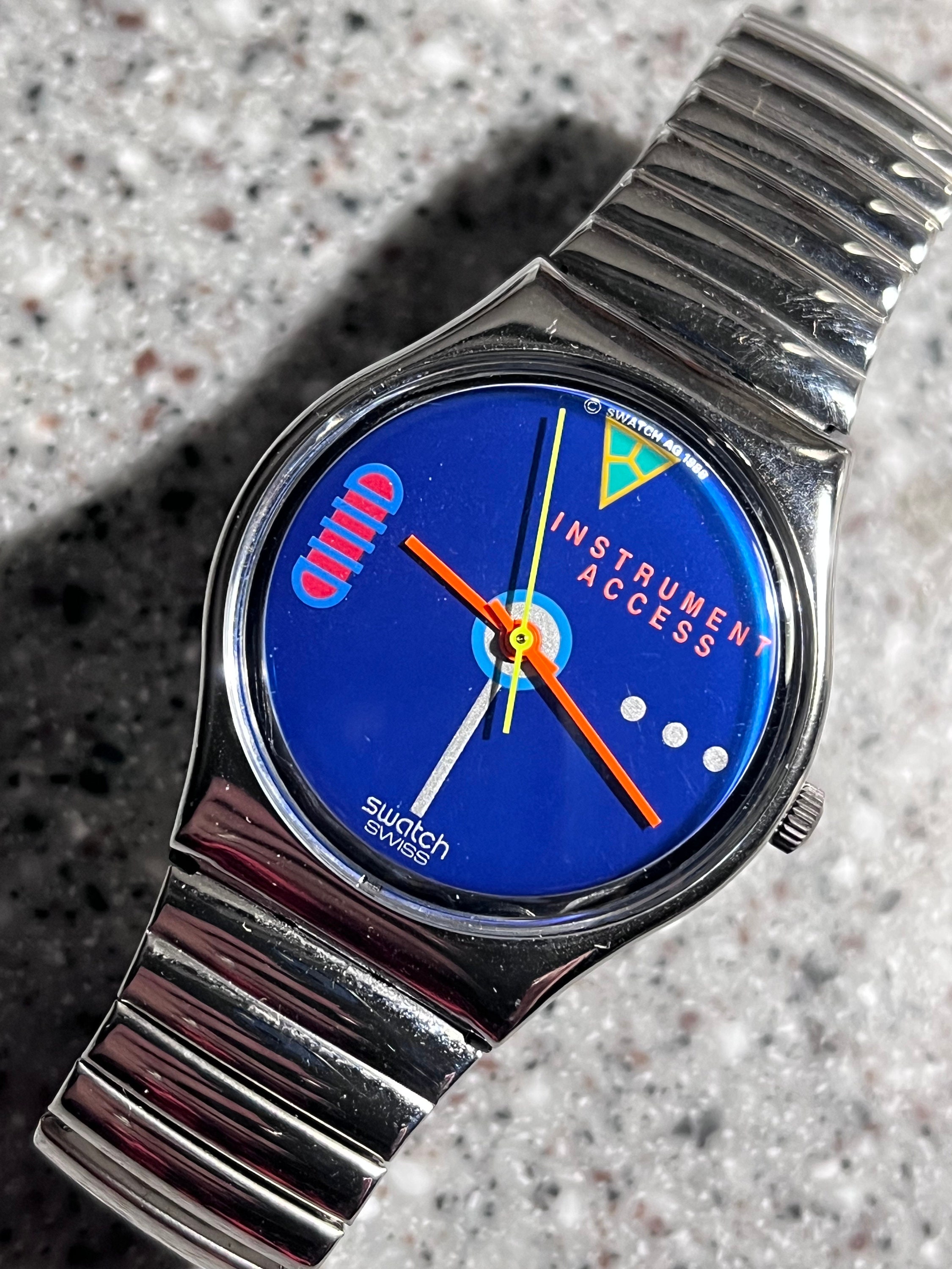 Vintage RARE Swatch Watch 89 New NIB Swatch Watch Cold Steel Vintage RARE Swatch Watch 89 New NIB Swatch Watch Cold Steel