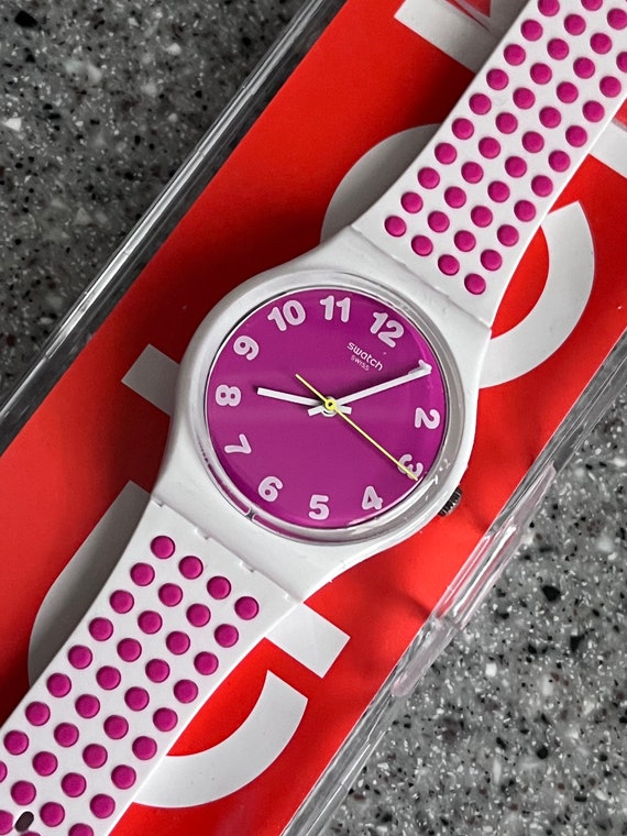 NEW never worn Pink Dots swatch watch in box with… - image 9