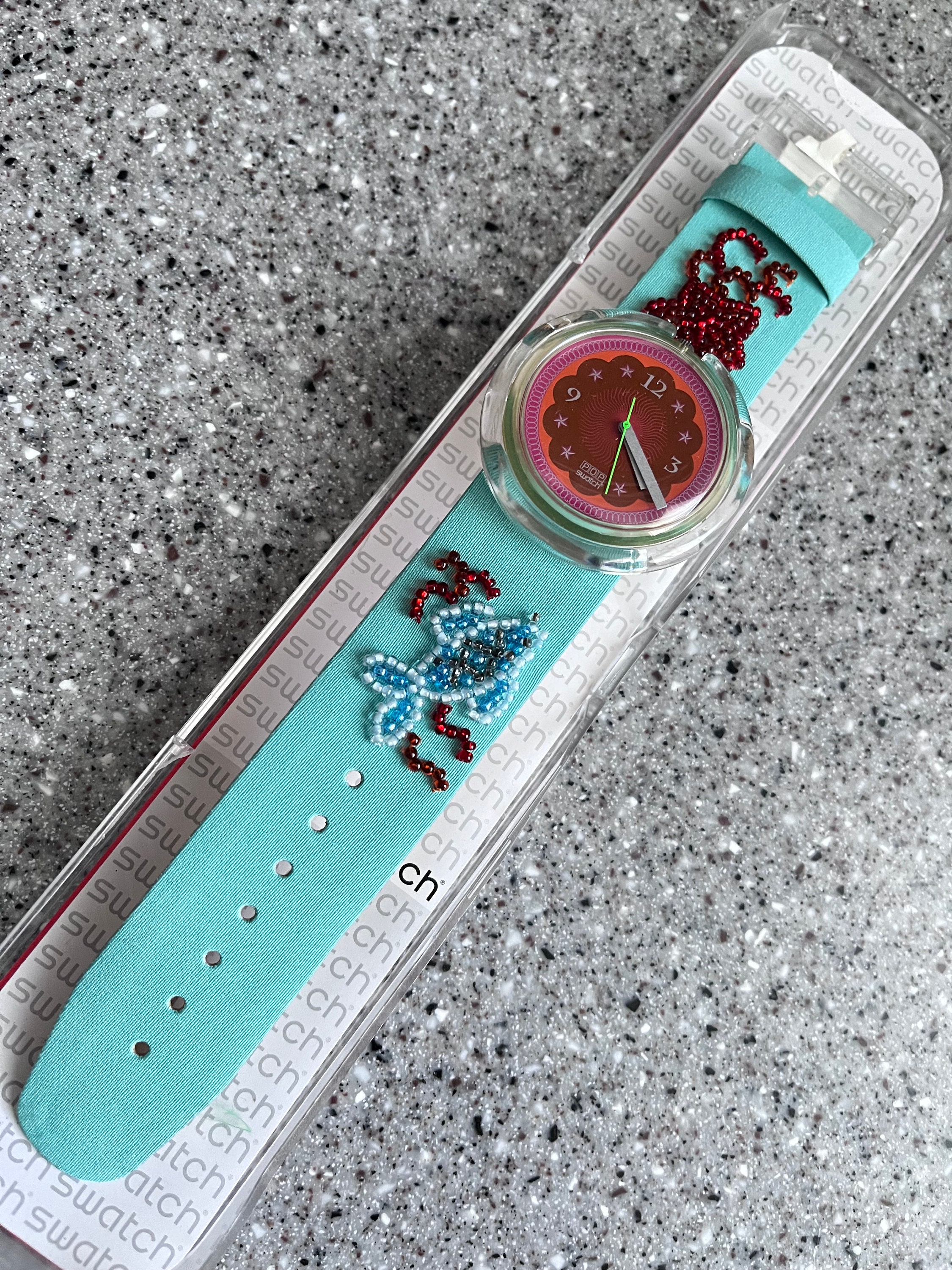 Vintage POP Swatch Uhr Soup De Poisson 1993 nie mit Batterie  