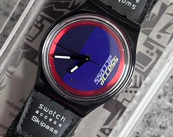 RARE Swatch Watch Pink Lacquered Skeleton Colorful Gears
