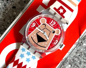 Swatch Watch Schwiizitude GR168 34mm Face Red-and-white Thrill