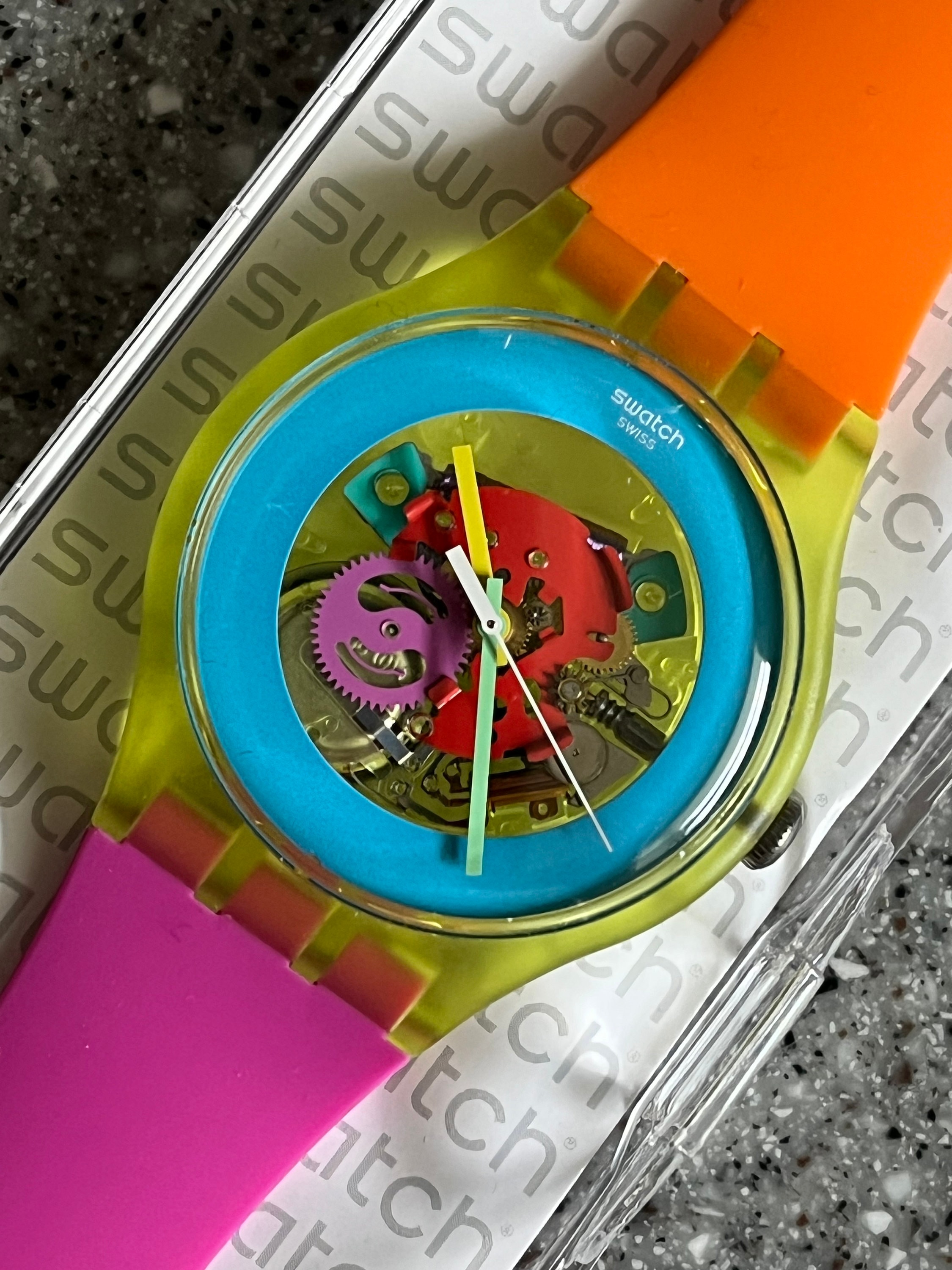 Vintage Lacquer Swatch Watch Never Worn NIB With Battery Called