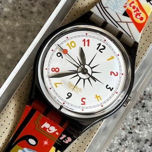 Vintage Swatch Watch 1995 MINT never worn in original box GM136  Upper East Side part of the Faces collection running with battery 34mm RARE