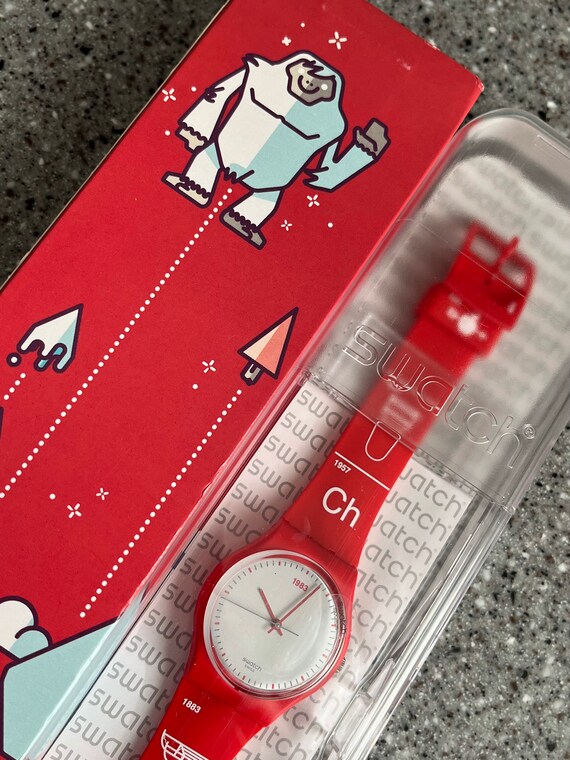 Swatch Watch Schwiizitude GR168 34mm Face Red-and-white  display picture 1