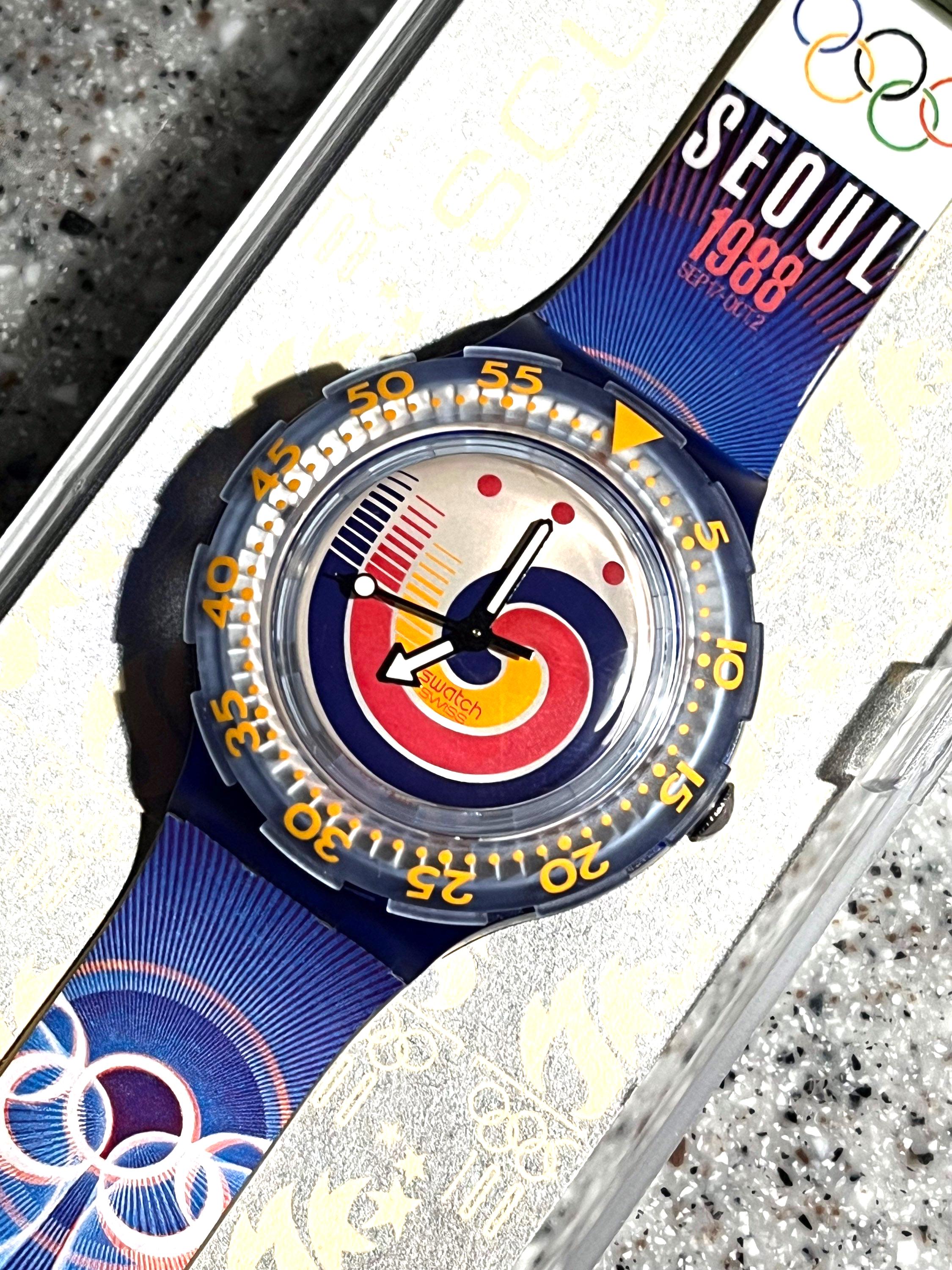 Commemorative Swatch Watch Scuba 200 Seoul 1998 Olympics NEW