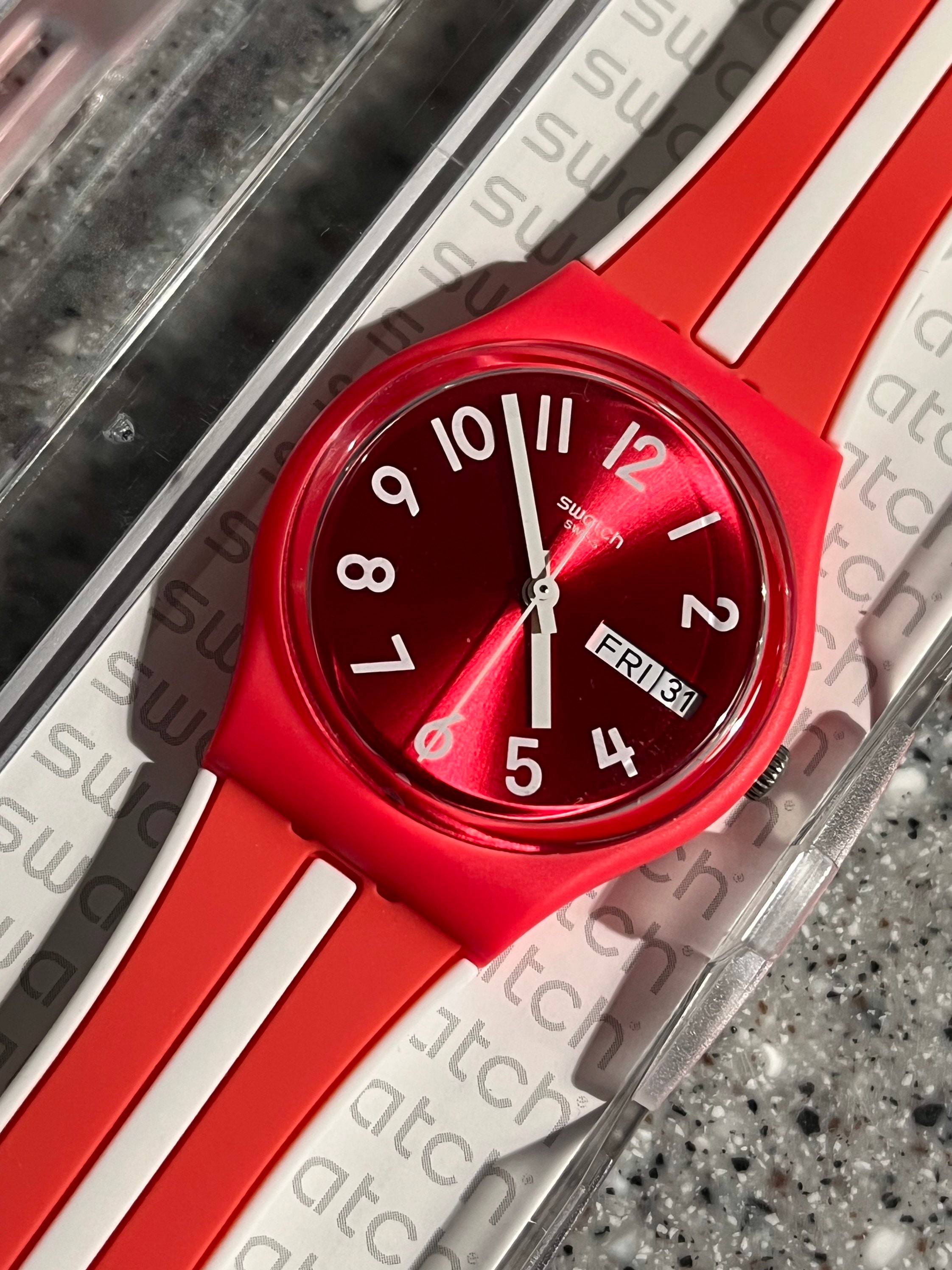 Swatch Watch Date/time Swiss Quartz Feature 34mm Face Etsy