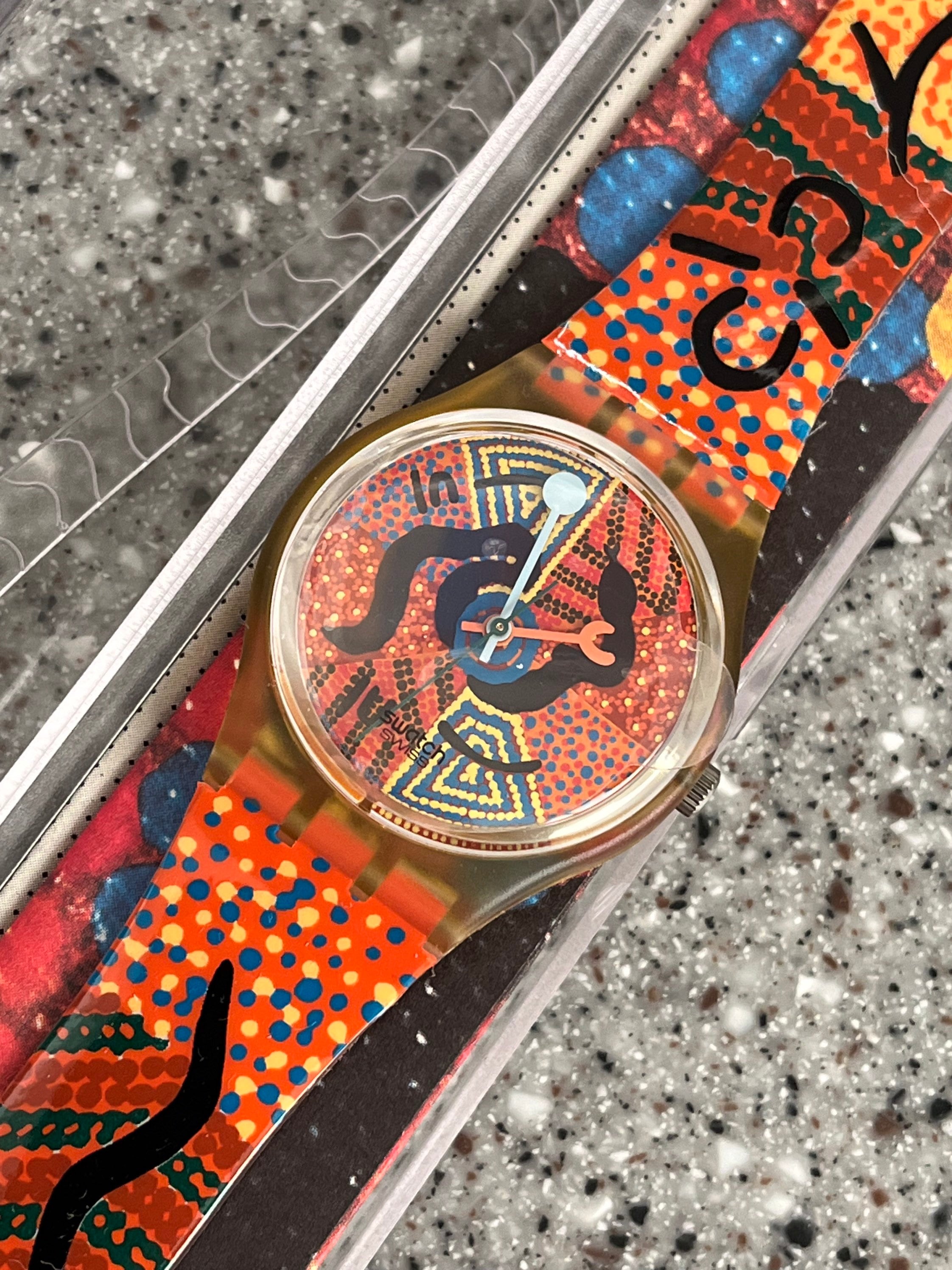 Limited Edition Vintage Wanayarra Tjukurrpa Swatch Watch 34mm 