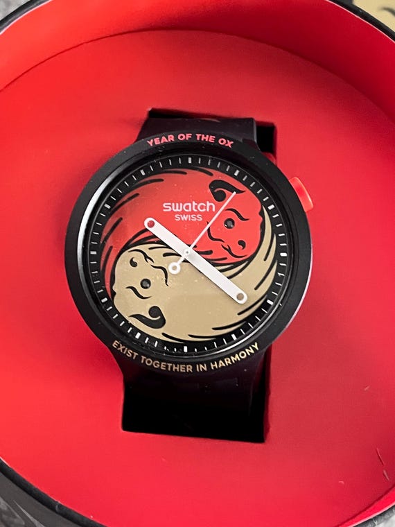 Big Bold Swatch Watch Limited Edition Year of the OX Running