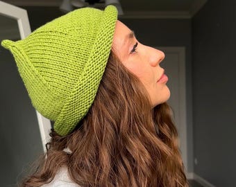 Wool knit beanie – soft natural merino wool hat. Soft, warm, and breathable