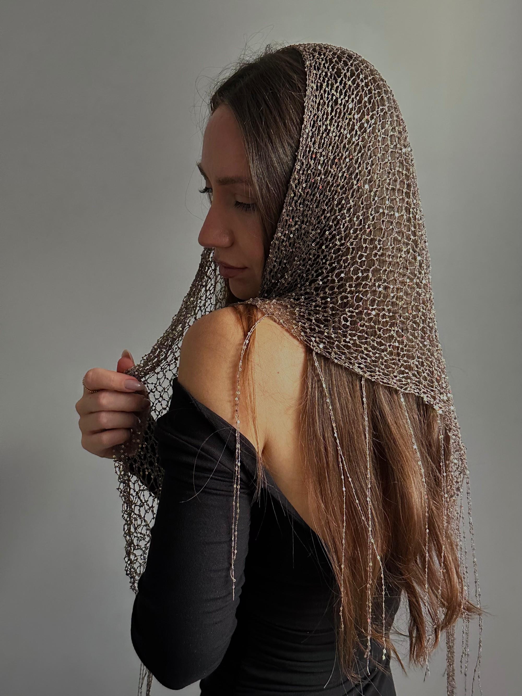Crochet Sparkly Head Scarf - Etsy display picture 1