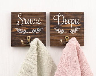 Bathroom hooks, Towel hooks, bathroom organize, personalized hooks