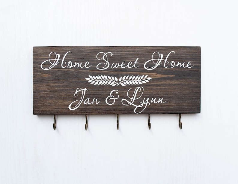 Personalized Key Holder Home Sweet Home Key Holder Key Etsy