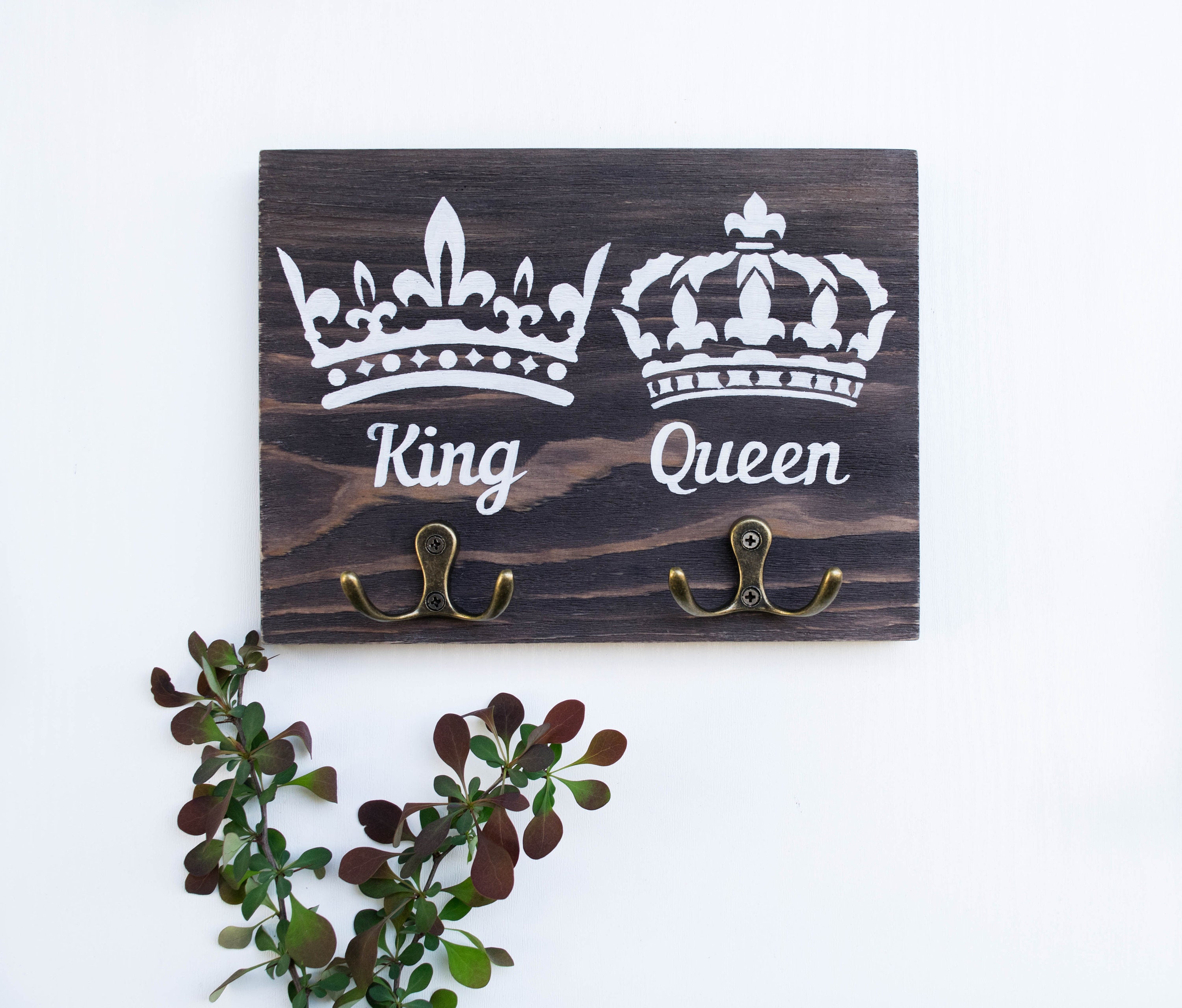 King and Queen Wall Decor Bathroom Towel Holder Towel Hooks | Etsy