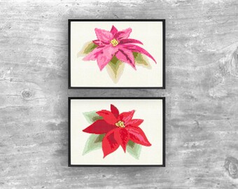 Poinsettia Cross Stitch Pattern Etsy