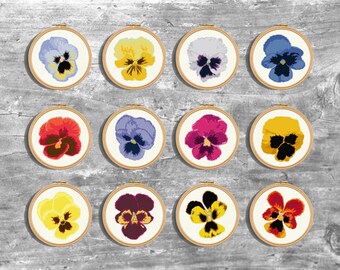 Pansy Cross Stitch Etsy