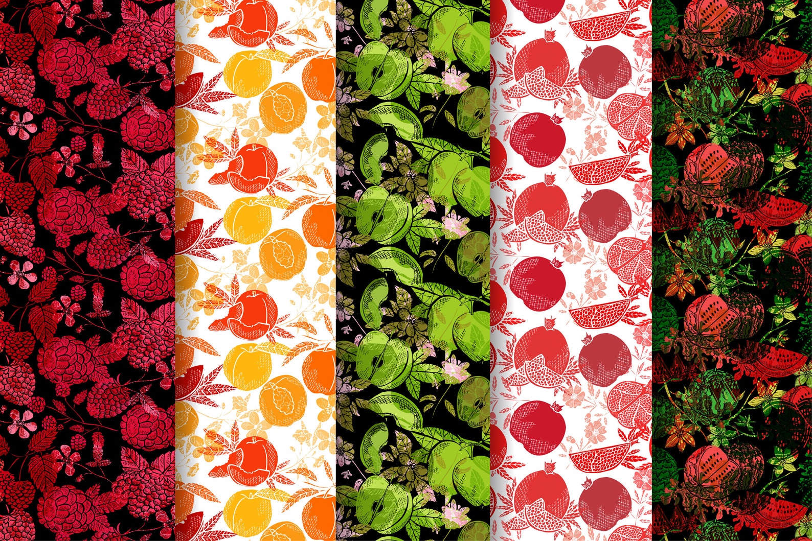 23 Fruits Digital Papers. Fruit Seamless Patterns. Planner | Etsy