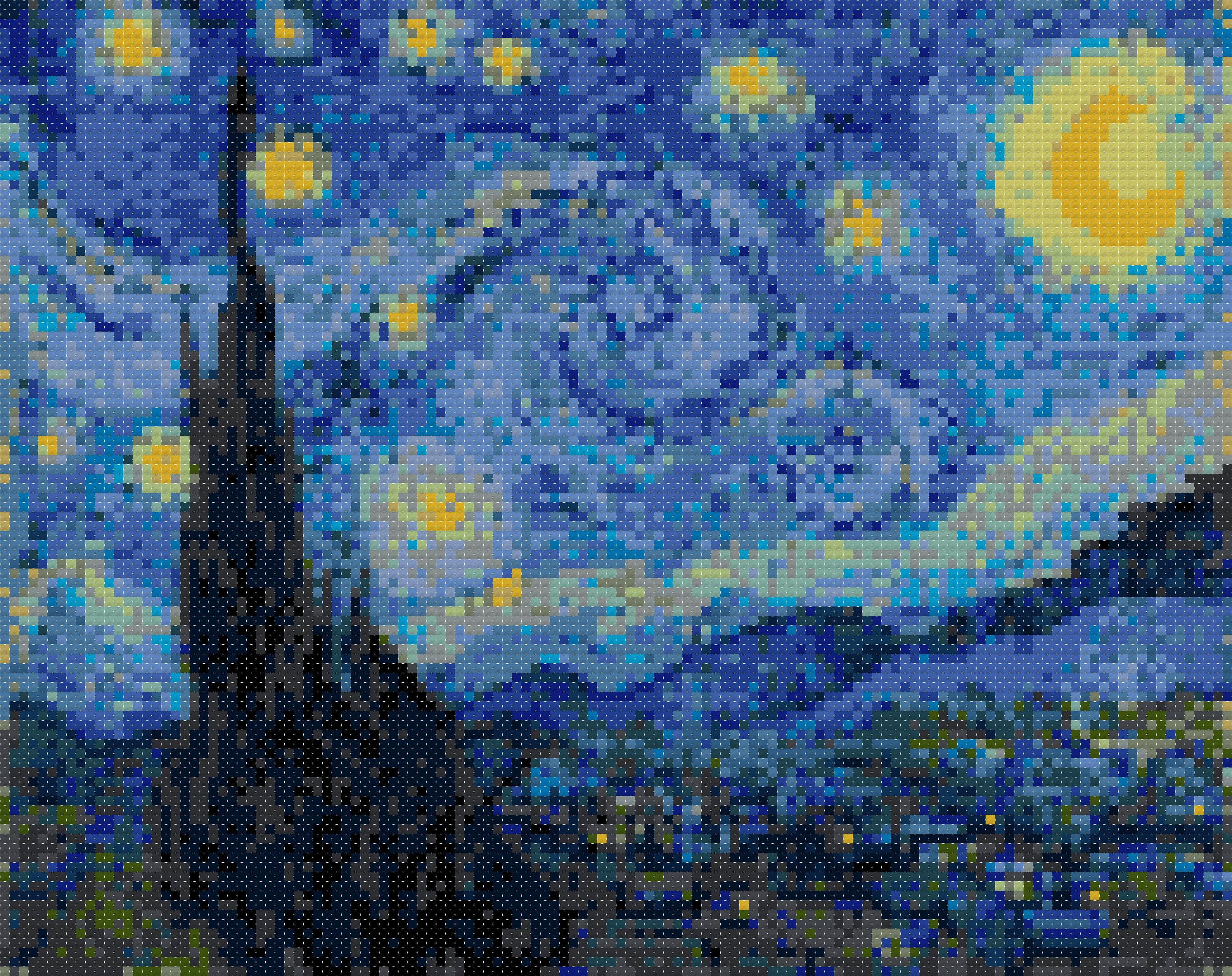 The Starry Night Van Gogh Cross Stitch Pattern. Starry Night Etsy