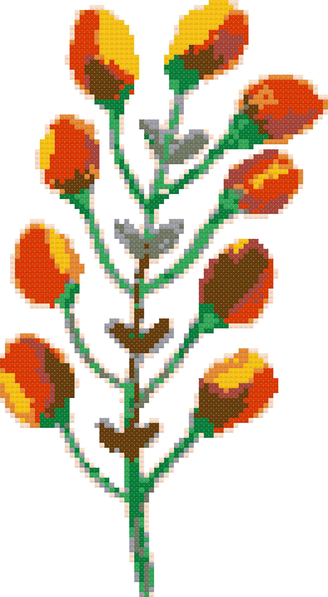 12 Watercolor Floral Cross Stitch Patterns Set. Tree Leaf Etsy