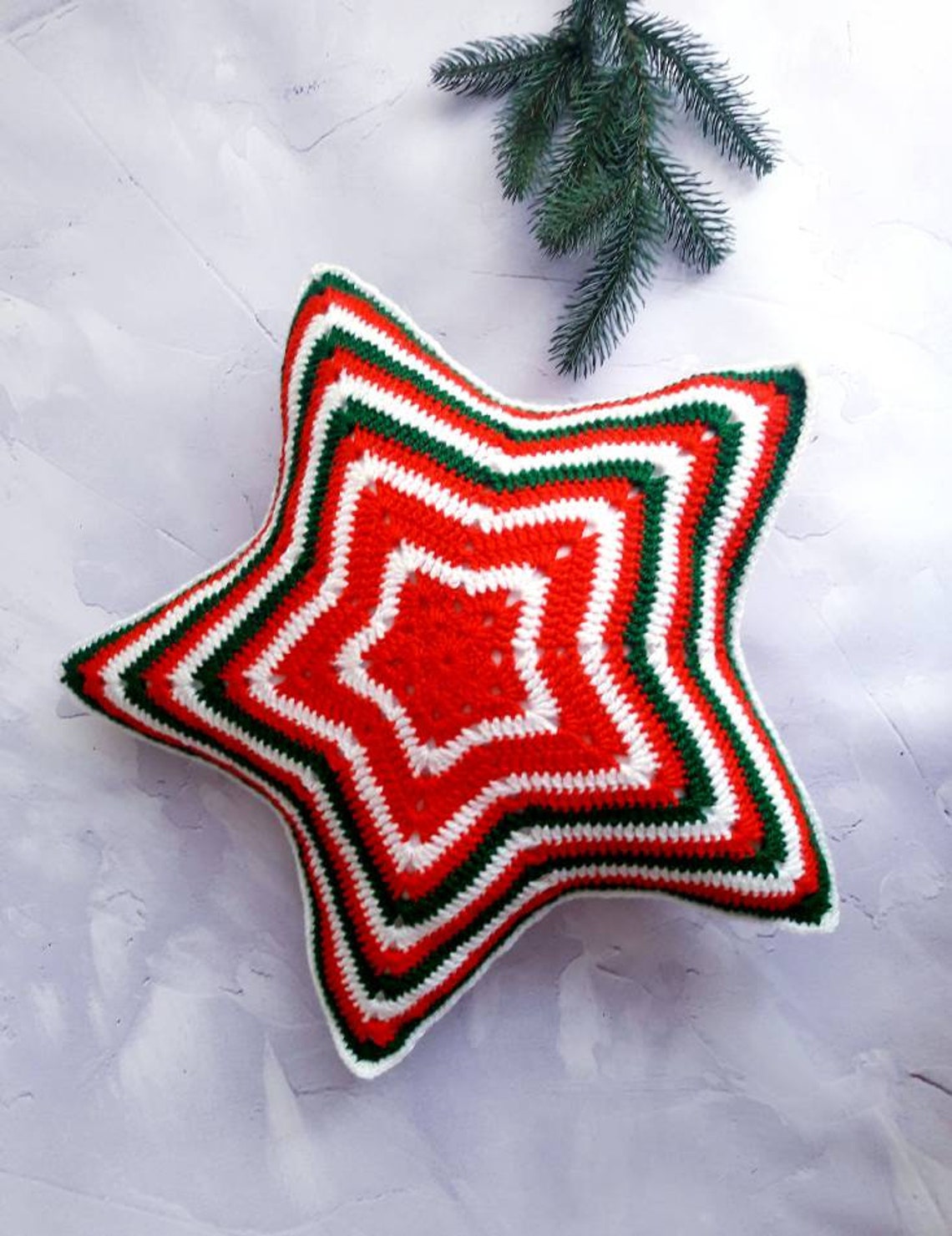 Crochet Christmas Pillows Decorative pillows | Etsy