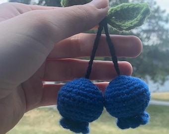 Gehaakt stoffenpatroon bosbes, gehaakte sleutelhanger, gehaakt fruit, patroon amigurumi-sleutelhanger, haakpatroon pdf