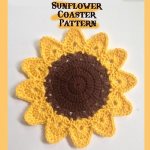 Sunflower Coaster Pattern, Sunflower Coaster, Flower Crochet Pattern, Crochet Pattern, Easy Pattern,PDF Crochet Pattern,Digital Download PDF