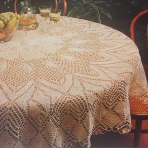 VINTAGE Lace Tablecloth, Knitted Tablecloth Pattern, Lace Tablecloth Knitting Pattern, PDF Knitting Pattern, Digital Download PDF