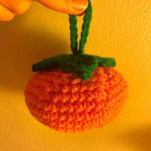 Tangerine Crochet Pattern, Tangerine Keychain Crochet Pattern, Crochet Keychain, Orange Keychain, Crochet Food Pattern, PDF Crochet Pattern