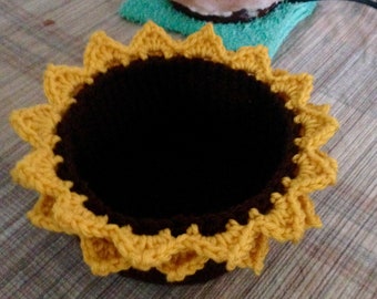 Crochet Basket Pattern PDF, Crochet Sunflower Basket PDF, Crochet Pattern, Instant Download, PDF