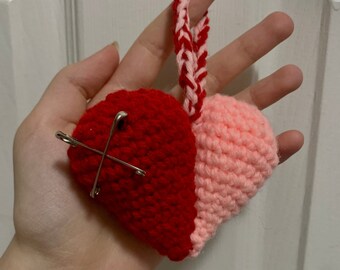 Heart Keychain Crochet Pattern, Crochet Heart Pattern, Split Heart Pattern, Crochet Keychain, Heart Keychain, PDF Crochet Pattern