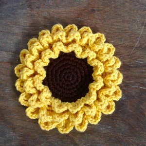 Sunflower Coaster Pattern, Sunflower Coaster, Flower Crochet Pattern, Crochet Pattern, Easy Pattern,PDF Crochet Pattern,Digital Download PDF