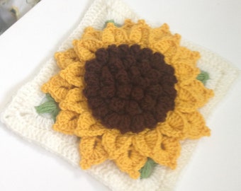 Granny Square Pattern, Sunflower Granny Square Pattern, Large Sunflower Granny Square Pattern, PDF Crochet Pattern, Digital Download PDF