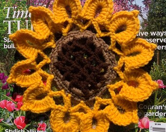 Sunflower Coaster Pattern, Sunflower Coaster, Flower Crochet Pattern, Crochet Pattern, Easy Pattern,PDF Crochet Pattern,Digital Download PDF
