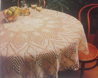 VINTAGE Lace Tablecloth, Knitted Tablecloth Pattern, Lace Tablecloth Knitting Pattern, PDF Knitting Pattern, Digital Download PDF