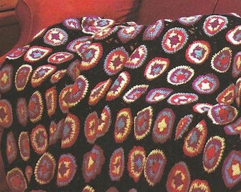 Vintage Granny Square Afghan Pattern, Crochet Square Blanket, Granny Square Afghan, Crochet Pattern Digital Download PDF