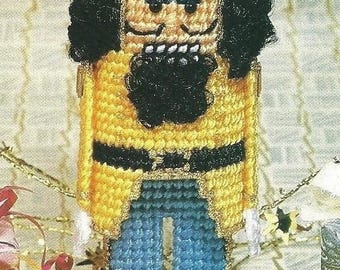 Vintage Plastic Christmas Nutcracker Pattern, Nutcracker Jingler Pattern, Plastic Canvas Christmas Gift Digital Download PDF Pattern