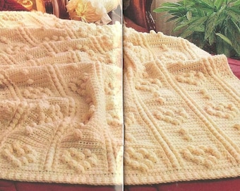 Vintage Crochet Love Heart Baby afghan Pattern, Crochet Baby Blanket, Vintage Heart Love Afghan Instant Download Crochet Pattern PDF