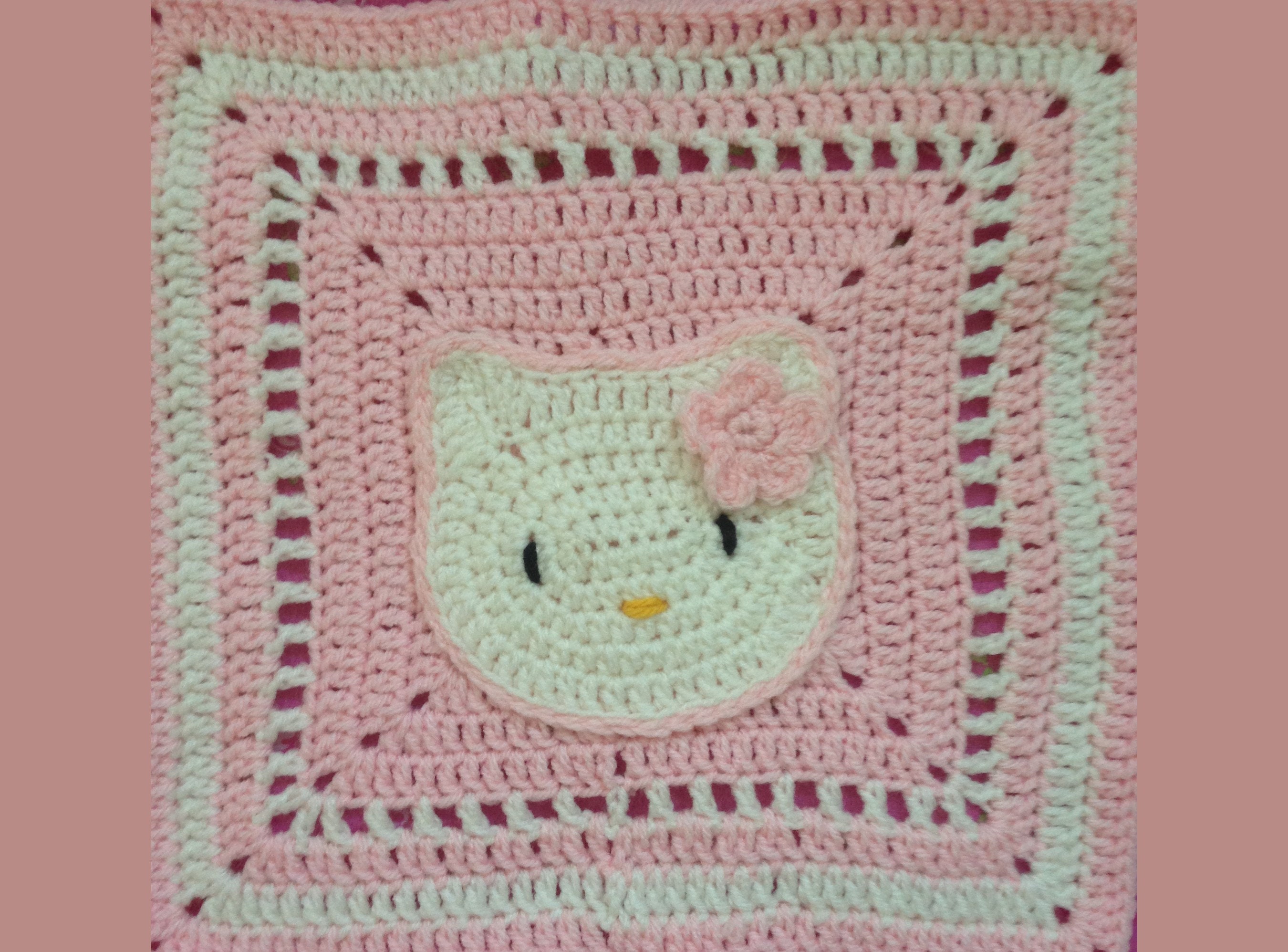 Cat Granny Square Pattern Cute Cat Square Crochet Baby Etsy